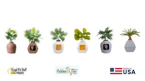 Hidden Litter Box with Artificial Plants - White Birch