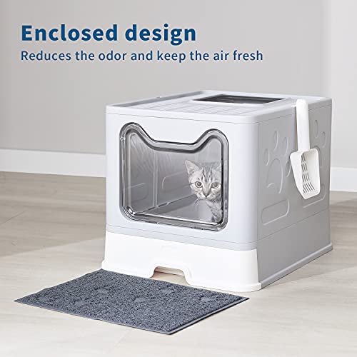 Large Foldable Cat Litter Box with Lid