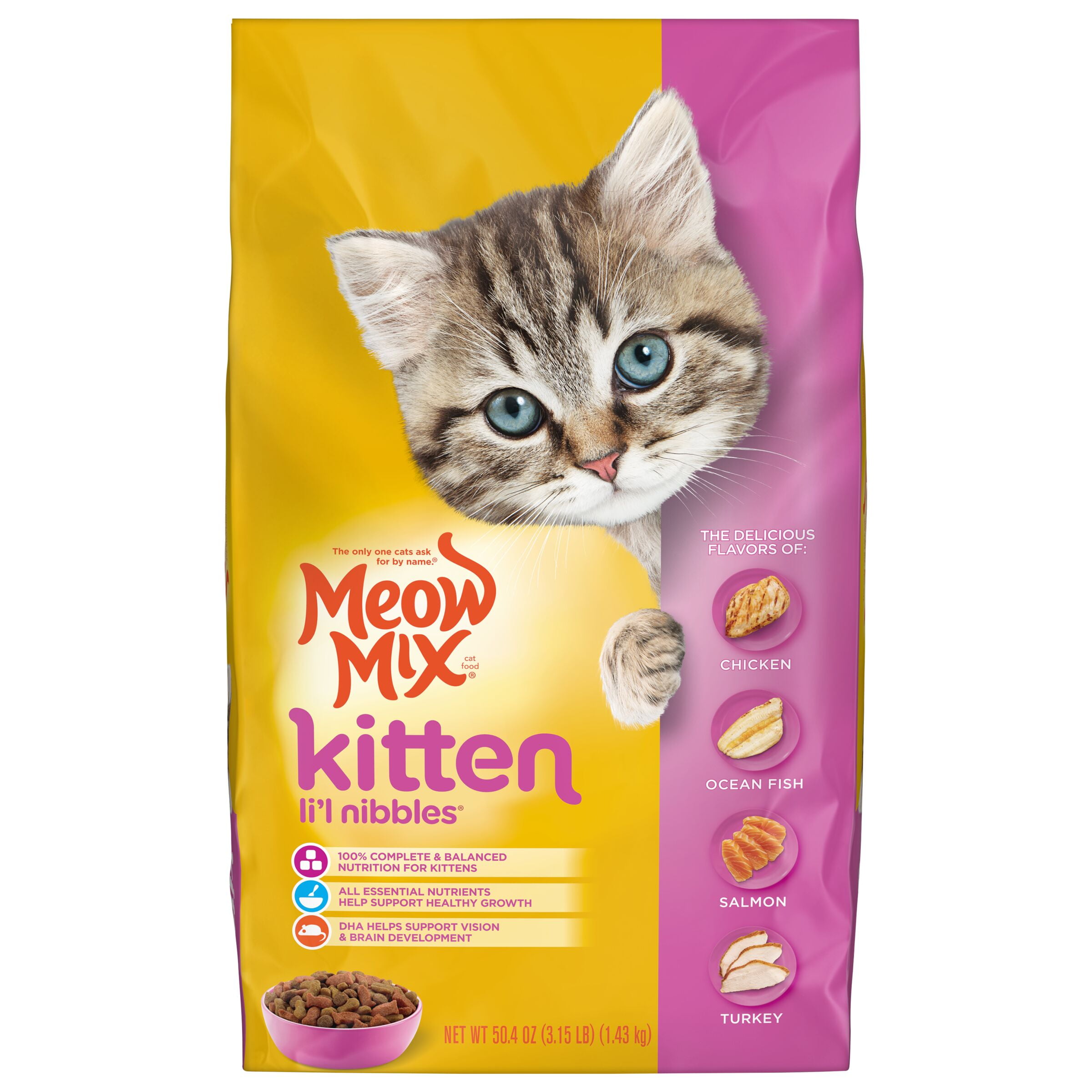Meow Mix Kitten Food, 3.15lb Bag