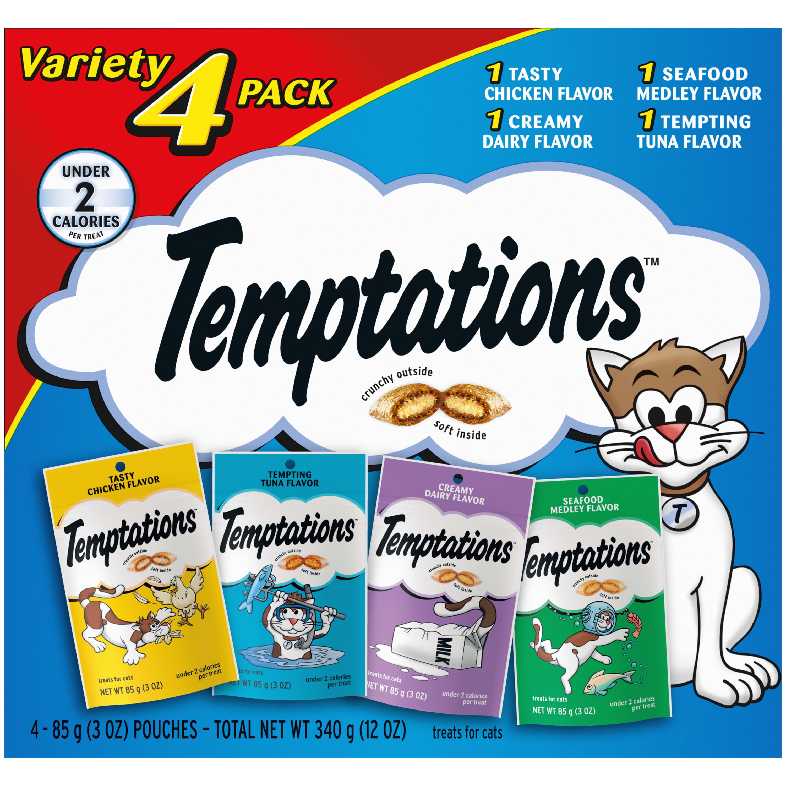 Tempting Cat Treats Variety Pack - 4 Pouches