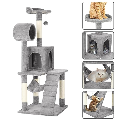 51in Cat Tree with Hammock & Tunnel