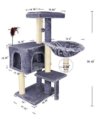 AIWIKIDE Cat Tree with Scratching Toy & Activity Centre
