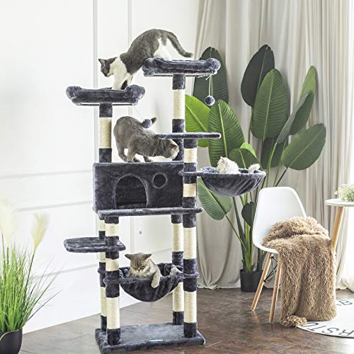 Large Cat Tree with Scratching Board and Perch
