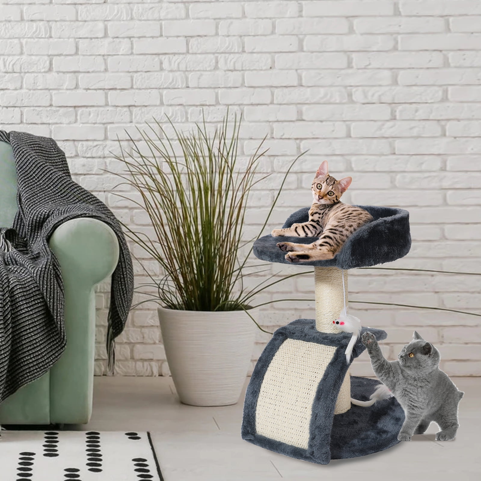 16" Perch Cat Scratching Post for Indoor Cats