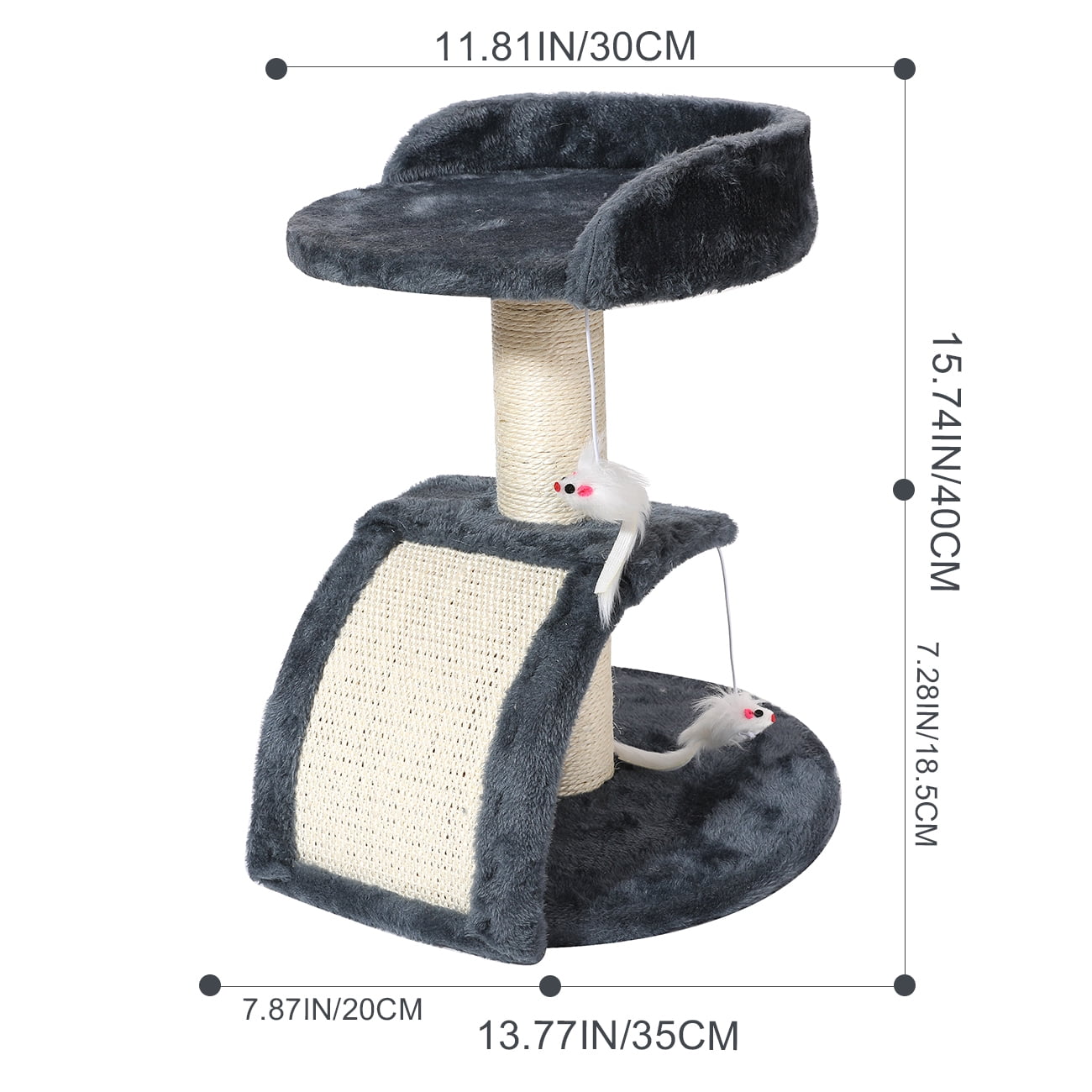 16" Perch Cat Scratching Post for Indoor Cats