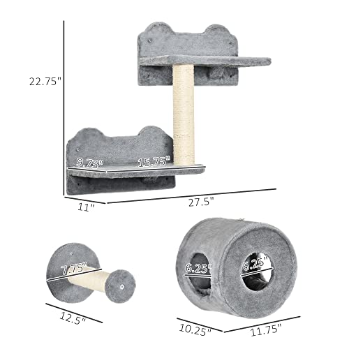 5PCs Cat Wall Shelves Set by PawHut