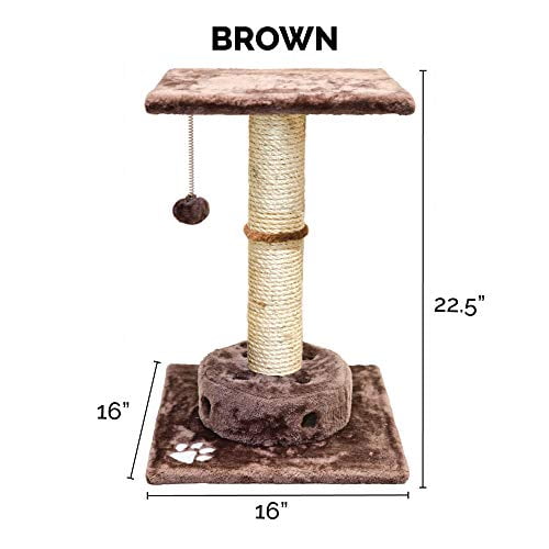 Brown FurHaven Tiger Tough Cat Playground Furniture