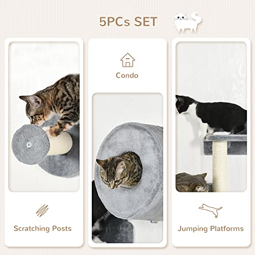 5PCs Cat Wall Shelves Set by PawHut