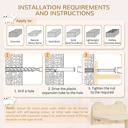 5PCs Cat Wall Shelves Set by PawHut