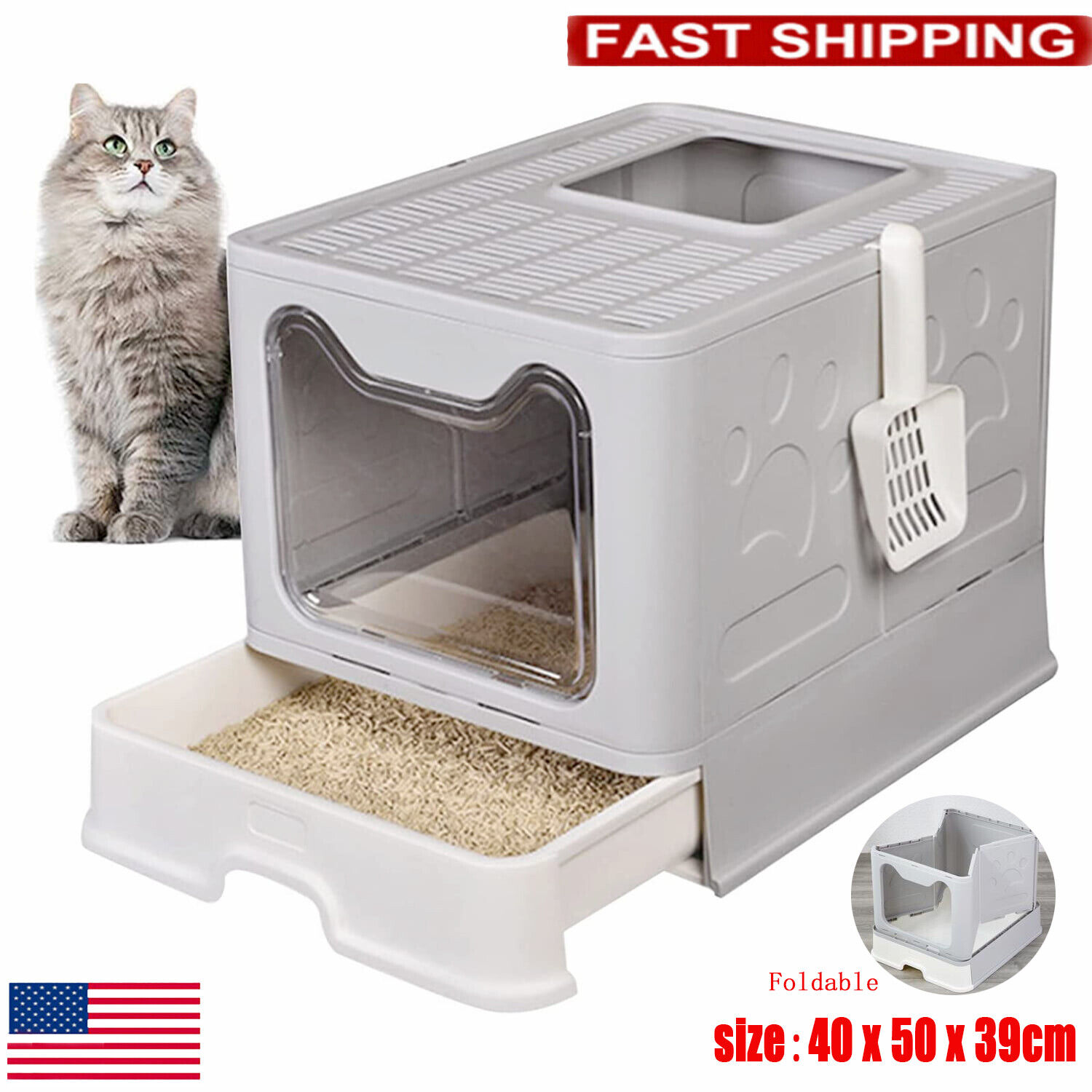 Extra Large Self-Cleaning Cat Litter Box