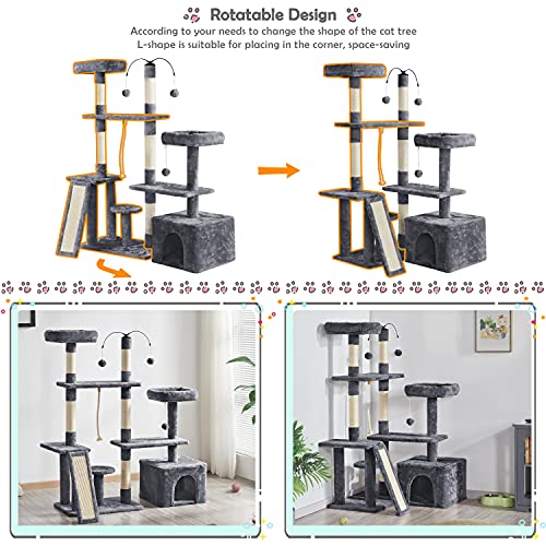 Multi-Level Cat Tower with Scratching Posts