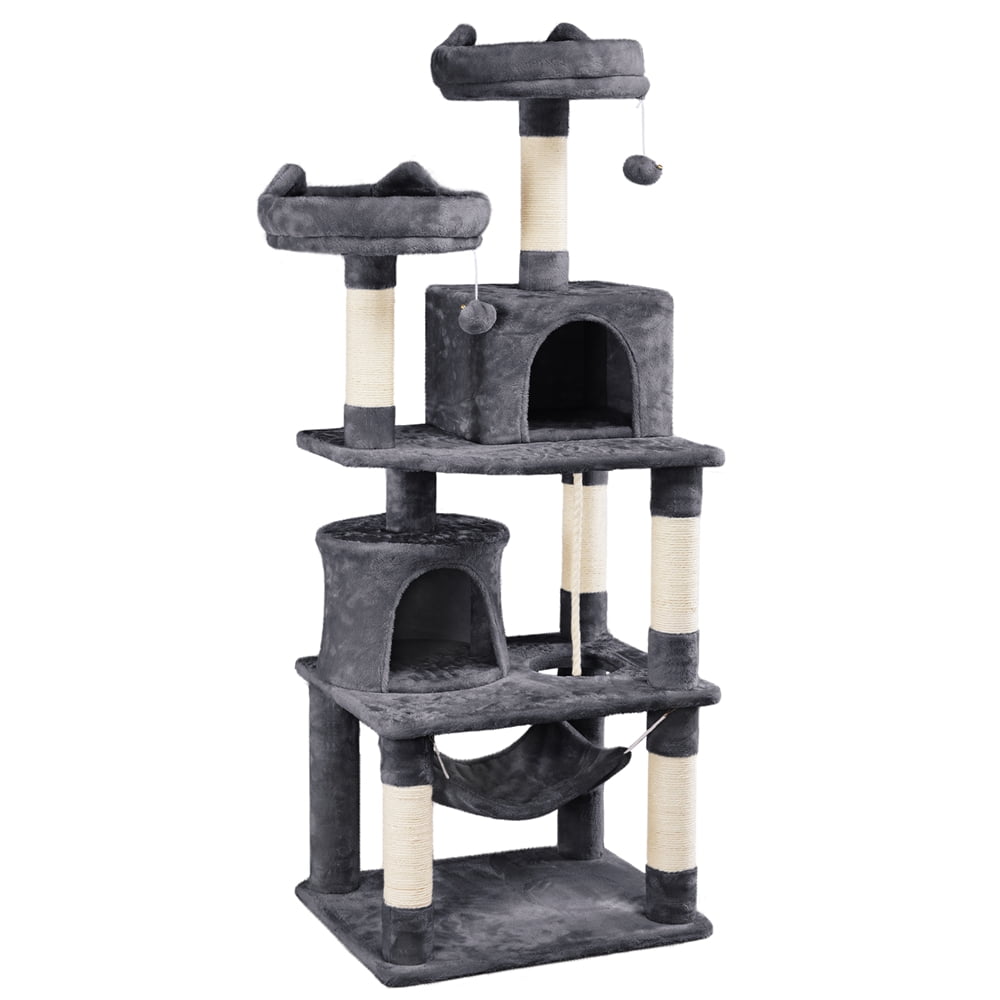 Dark Gray Double Condo Cat Tree & Scratcher