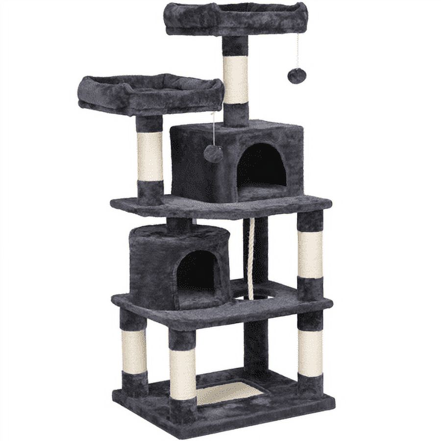 Dark Gray Double Condo Cat Tree & Scratcher