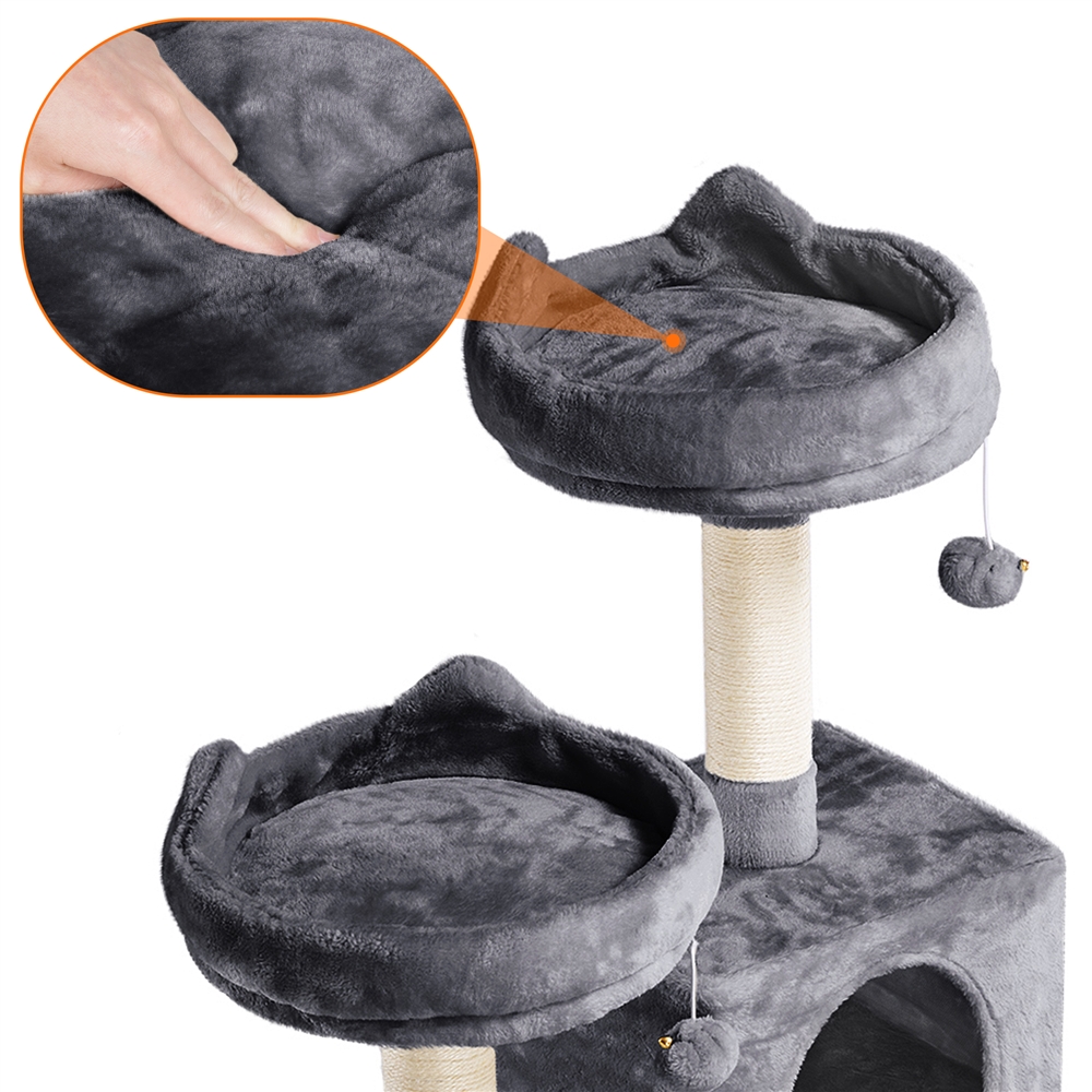 Dark Gray Double Condo Cat Tree & Scratcher
