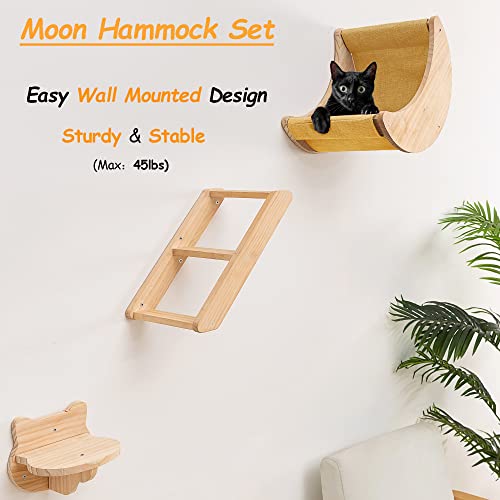 Cat Wall Climbing Set with Hammock & Shelves