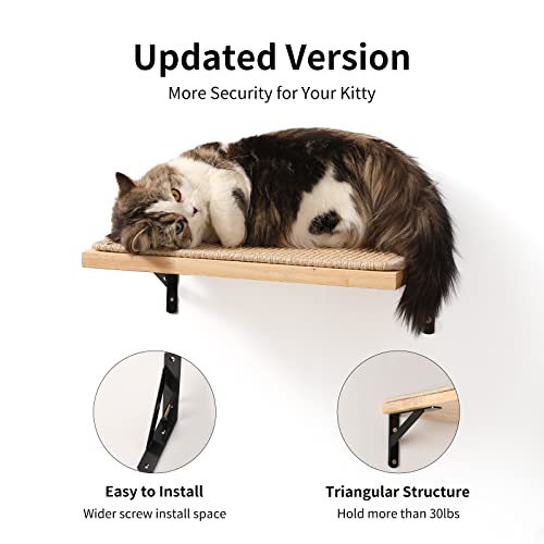 Floating Cat Shelf with Scratching Mat