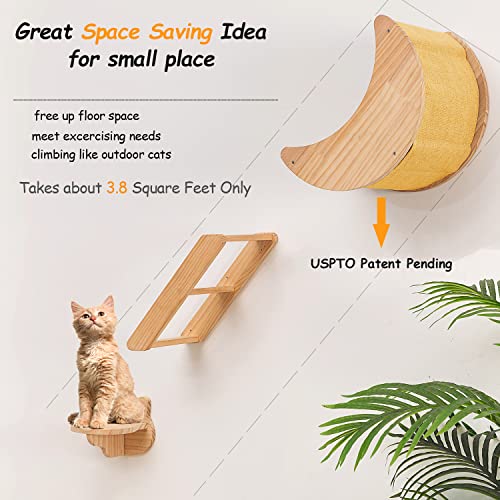 Cat Wall Climbing Set with Hammock & Shelves