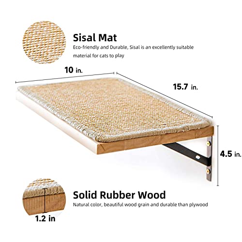 Floating Cat Shelf with Scratching Mat