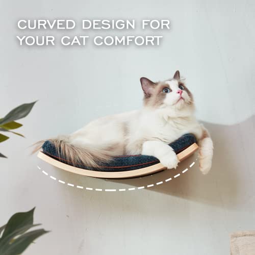 LIORCE Curved Cat Shelf with Cushion