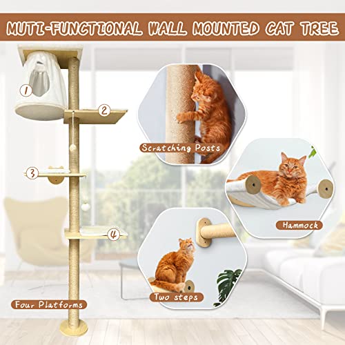 Cat Wall Shelf with Hammock and Cushion