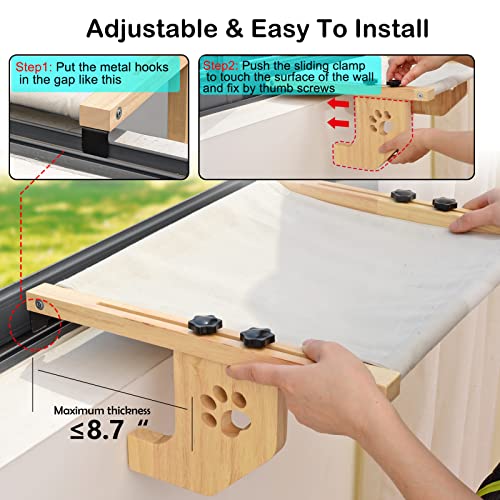 Solid Wood Cat Window Hammock for Large Cats