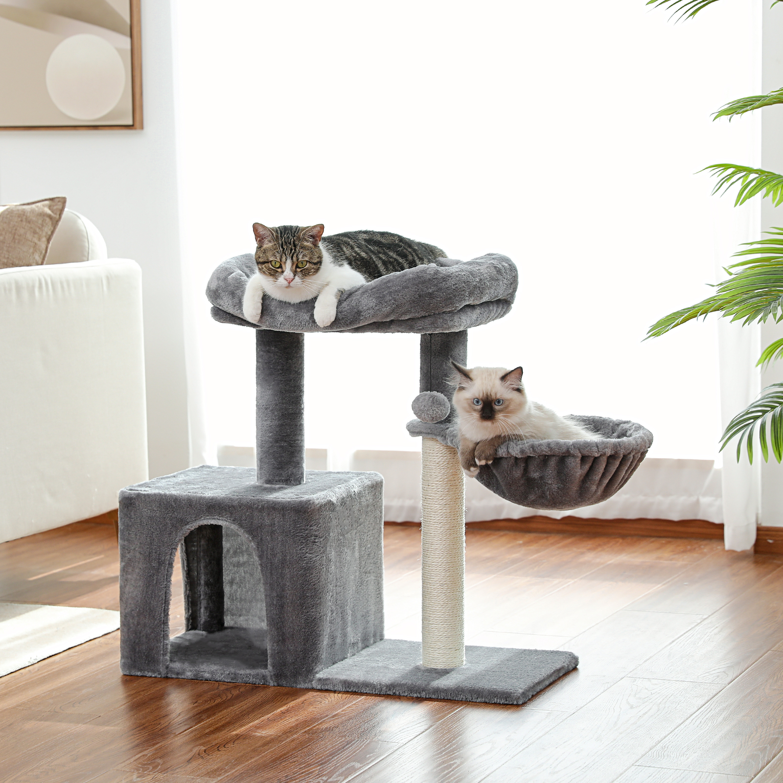 Climbing Cat Tree with Hammock & Scratching Post