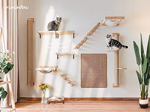 FUKUMARU Wall-Mounted Cat Stairway & Perch