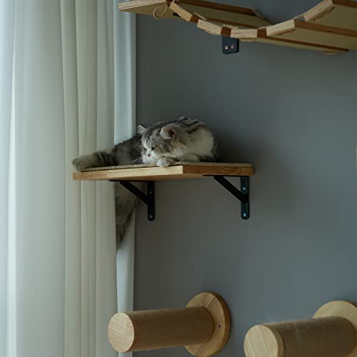 Floating Cat Shelf with Scratching Mat