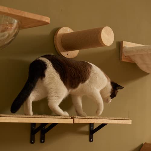 Floating Cat Shelf with Scratching Mat