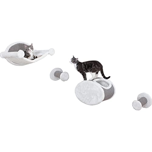 Gray Cat Furniture Set with Hammock & Condo