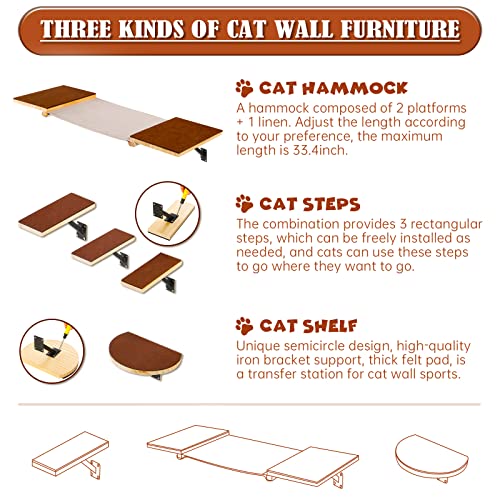 Cat Wall Furniture with Hammock and Perch