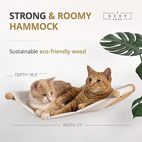 Modern Wall-Mounted Cat Hammock with Two Steps