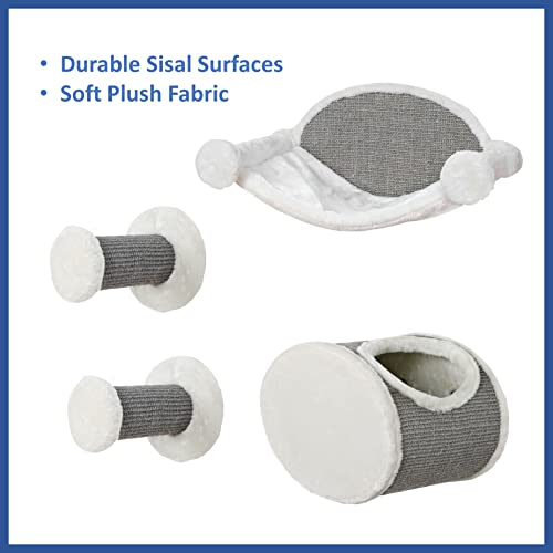 Gray Cat Furniture Set with Hammock & Condo