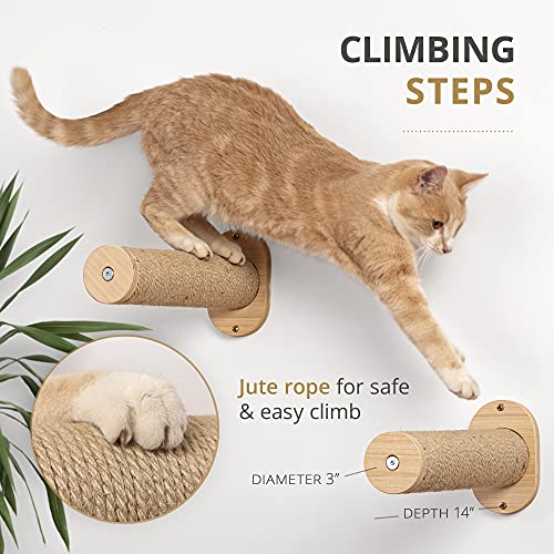 Modern Wall-Mounted Cat Hammock with Two Steps