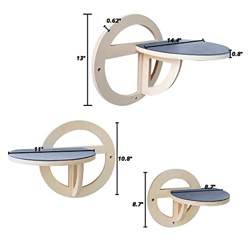 Round Cat Hammock Wall Shelves - 3 PCS