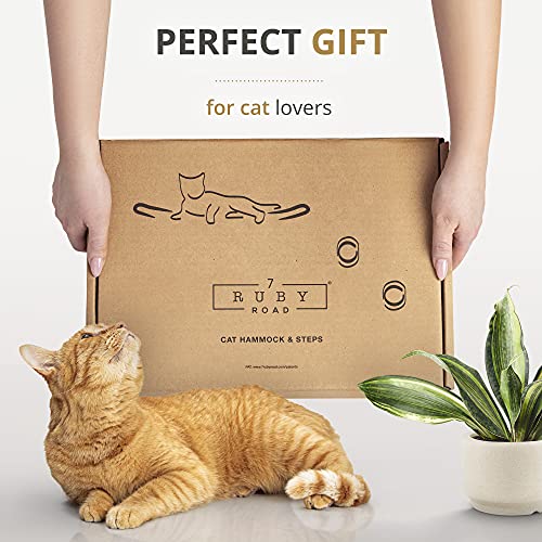 Modern Wall-Mounted Cat Hammock with Two Steps