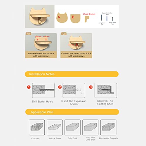 5 Cat Wall Shelves, Mounted Perch & Hammock