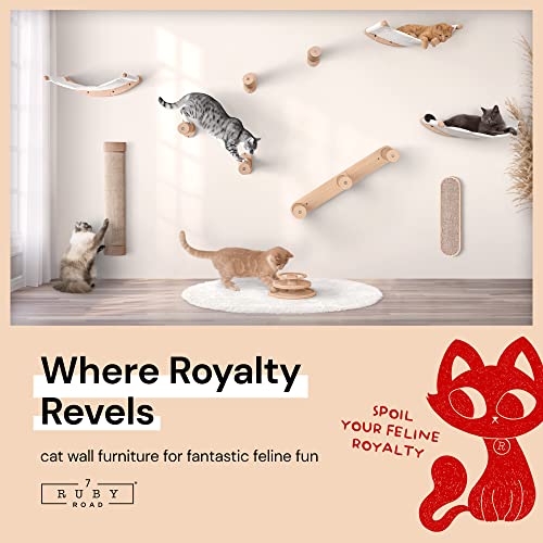 Modern Wall-Mounted Cat Hammock with Two Steps