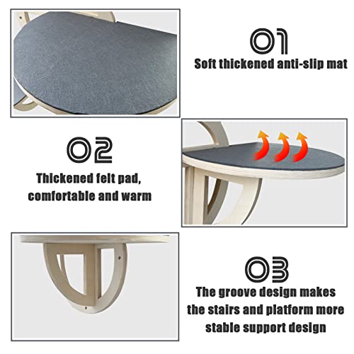 Round Cat Hammock Wall Shelves - 3 PCS