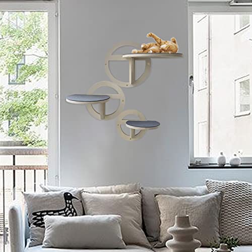 Round Cat Hammock Wall Shelves - 3 PCS