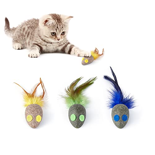 Catnip Mice & Feather Toy Set