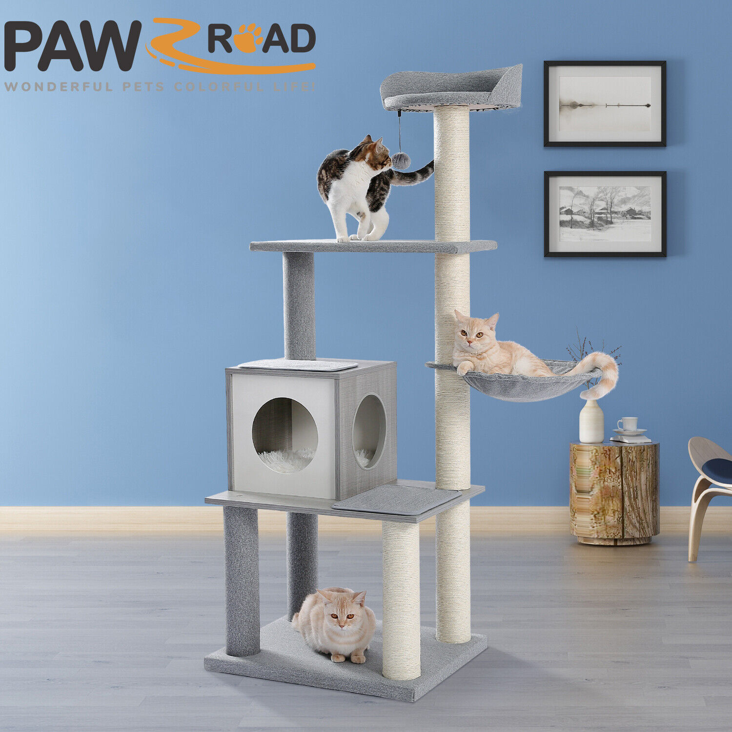 Large Cat Tree with Activity Center and Beds
