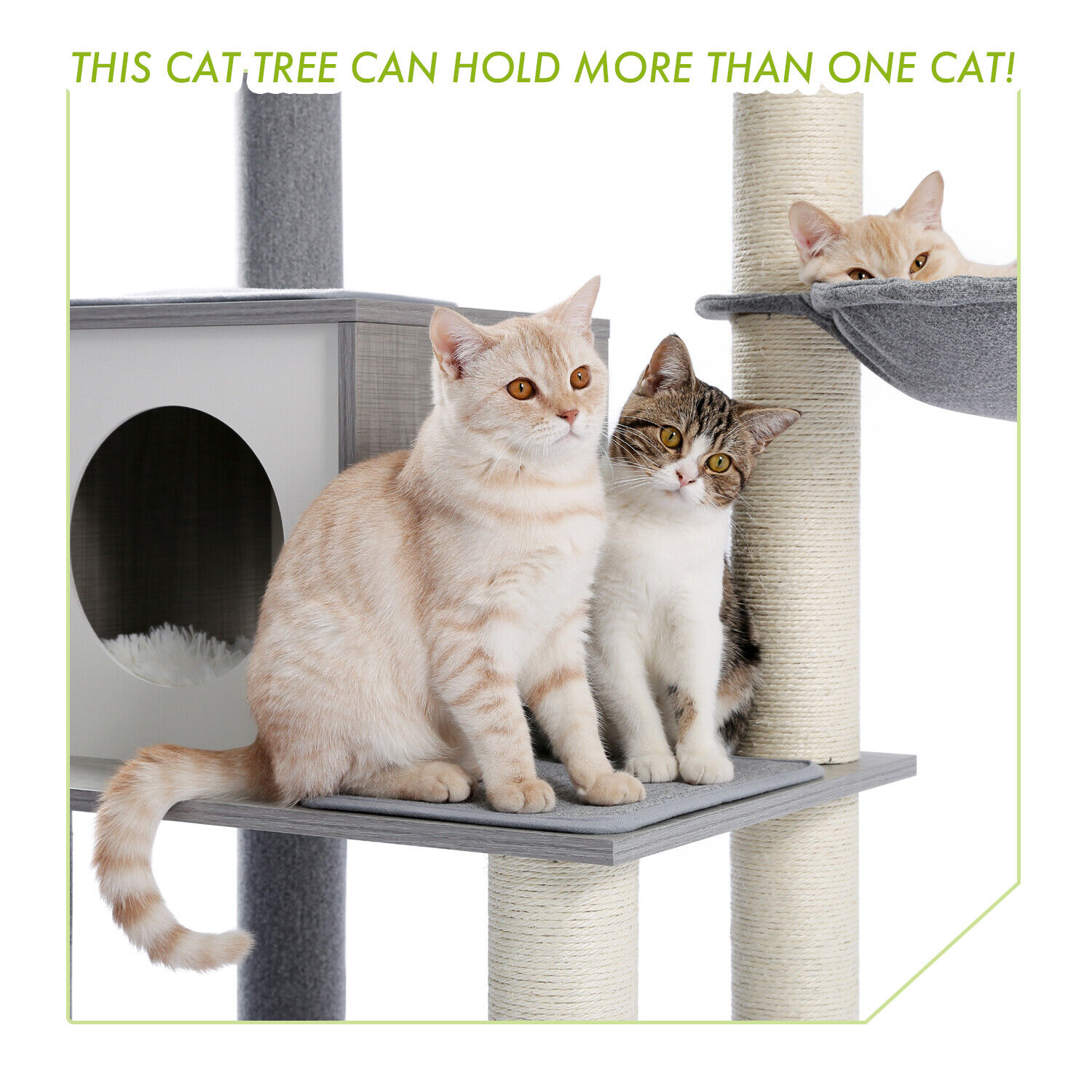 Large Cat Tree with Beds and Scratching Post
