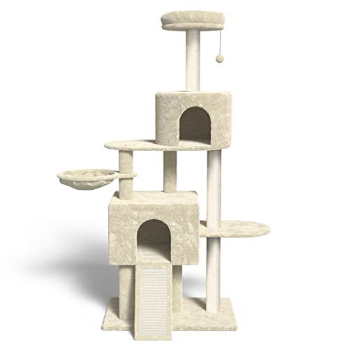 Beige 58" Multi-Level Cat Tree