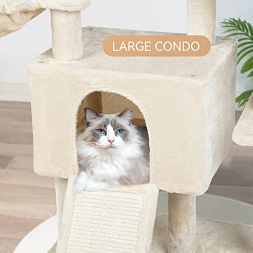 Beige 58" Multi-Level Cat Tree