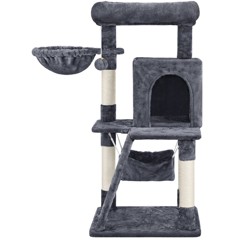 40'' Dark Gray Cat Tree with Scratching Board