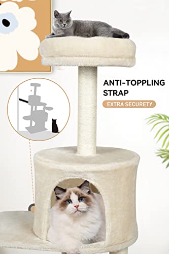 Beige 58" Multi-Level Cat Tree
