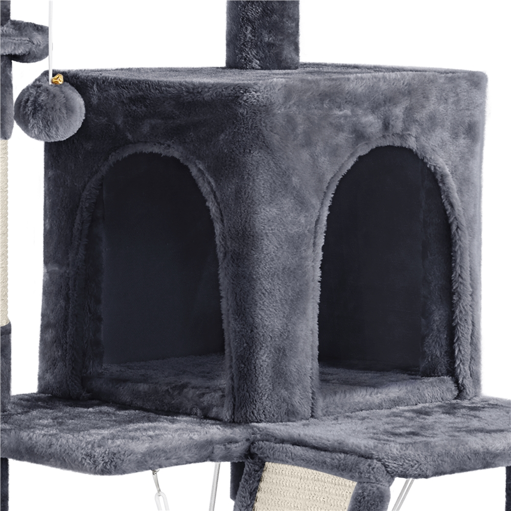 40'' Dark Gray Cat Tree with Scratching Board