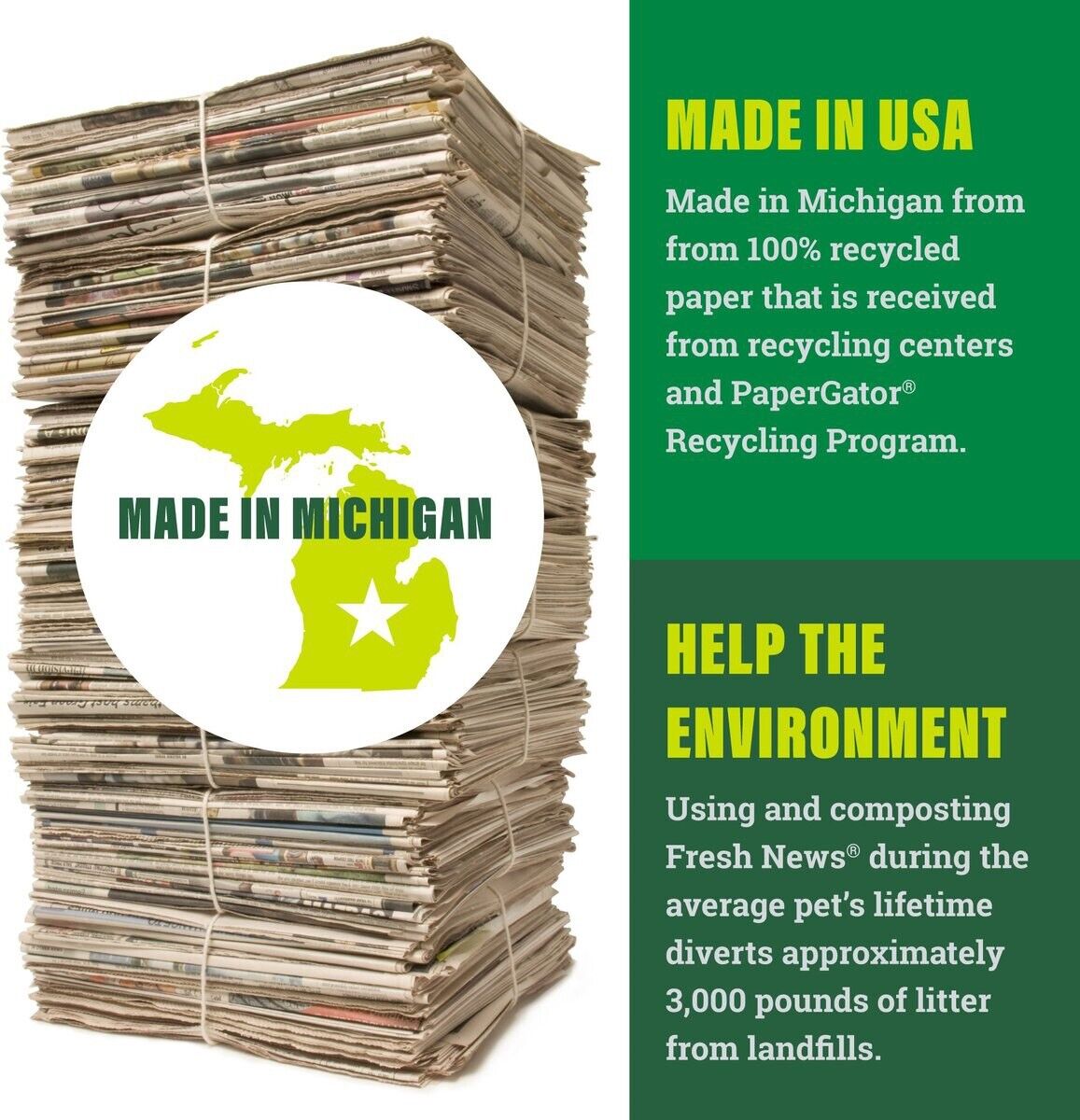 Fresh News Recycled Paper Cat Litter, Pellets 12 Lb