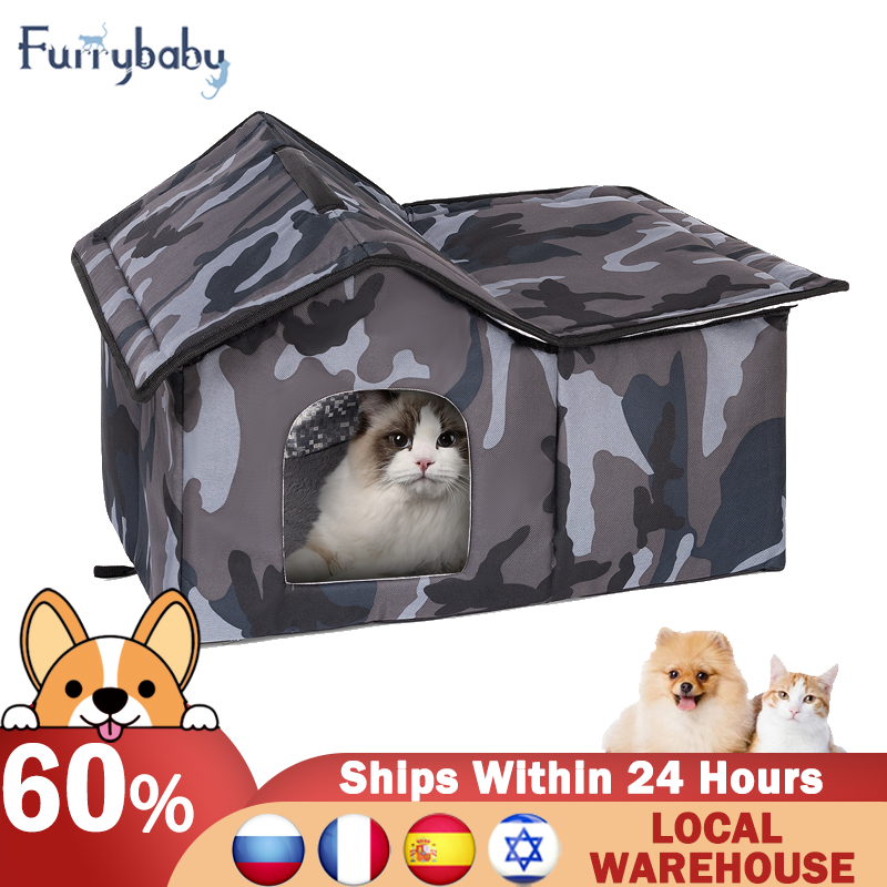 Furrybaby Weatherproof Cat House with Insulation